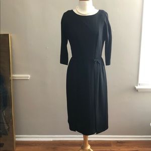 Vintage black hourglass 3/4 sleeve dress